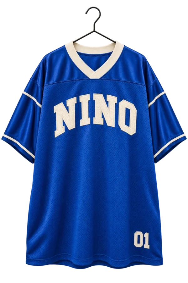 Nino Clothiers cobalt jersey front
